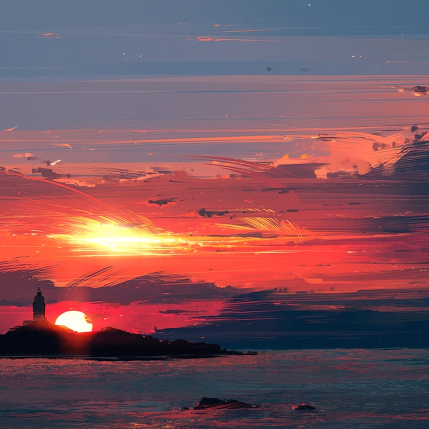 Sunset by the Lighthouse | Wallpapers HDV