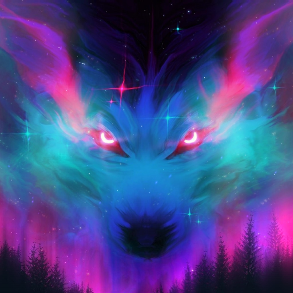 [Animated] Fantasy/Nature - Cosmic Wolf