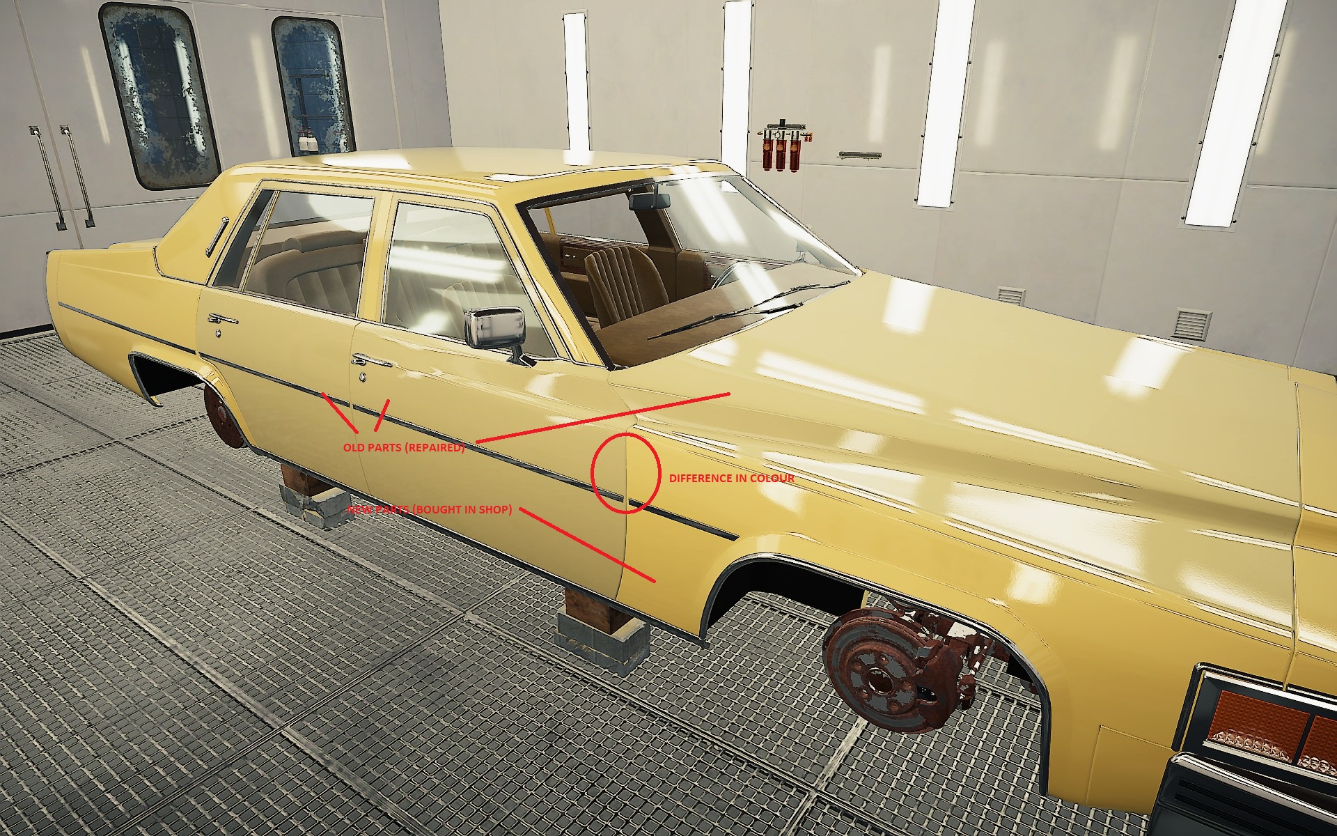 Painting a car with old and new parts image 1