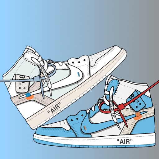 Off white air jordan 1 cartoon sale