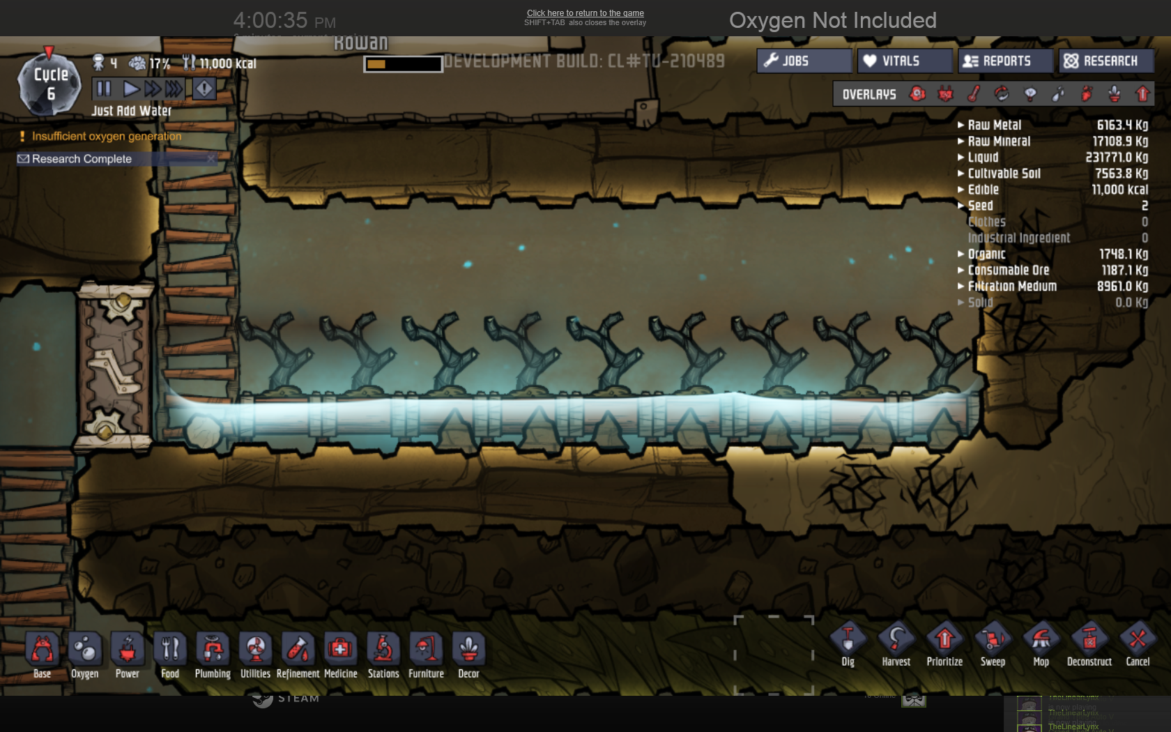 oxygen not included oxygen generation