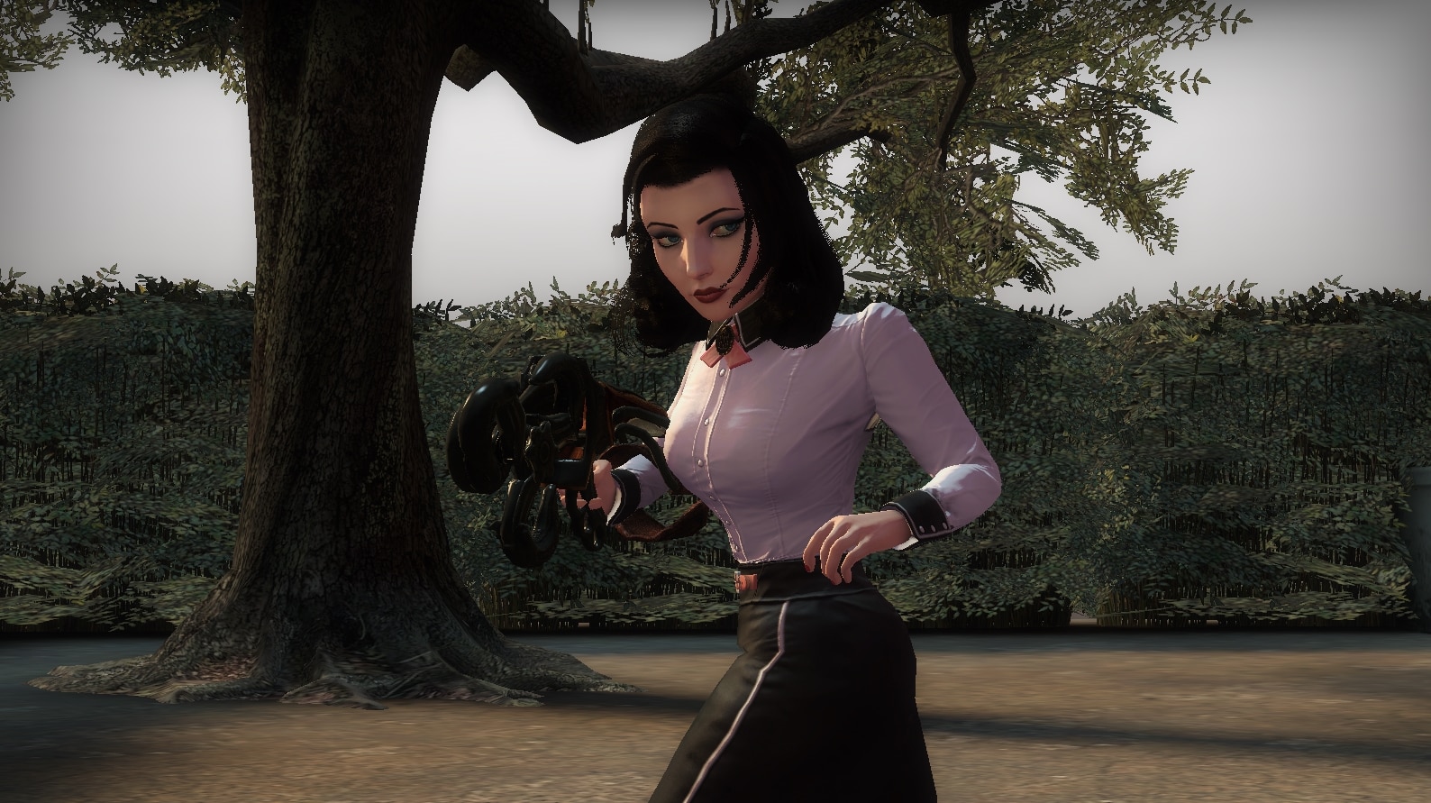 Elizabeth from Bioshock Infinite holding a Sky-Hook in Source engine