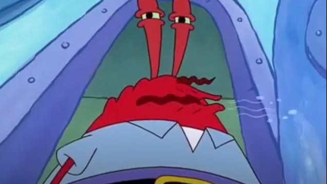 spongebob mr krabs crying