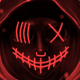 Cyberpunk : Red Neon Mask 4K - Audio Responsive