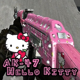 Hello Kitty AK-47 Assault Rifle Funny Wall Sticker Room Interior
