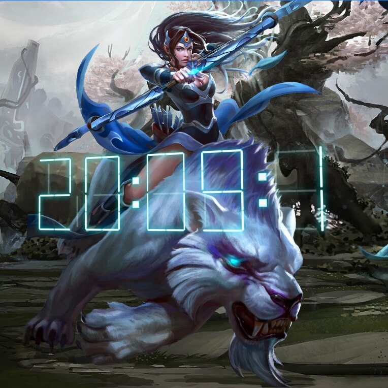 DOTA 2 Mirana (Time Lapse + 3D Digital Clock)