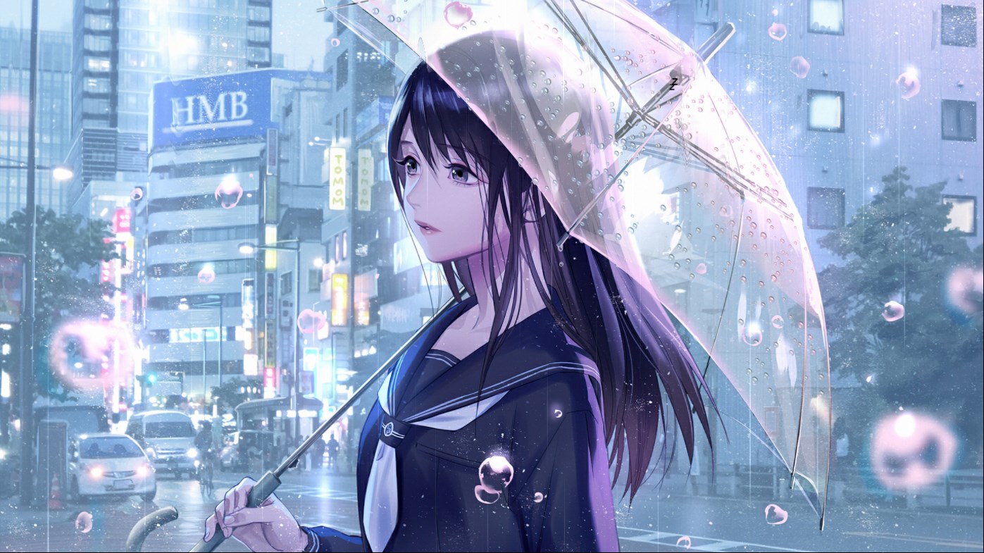 Anime Girl Rain Wallpaper Engine gambar ke 20