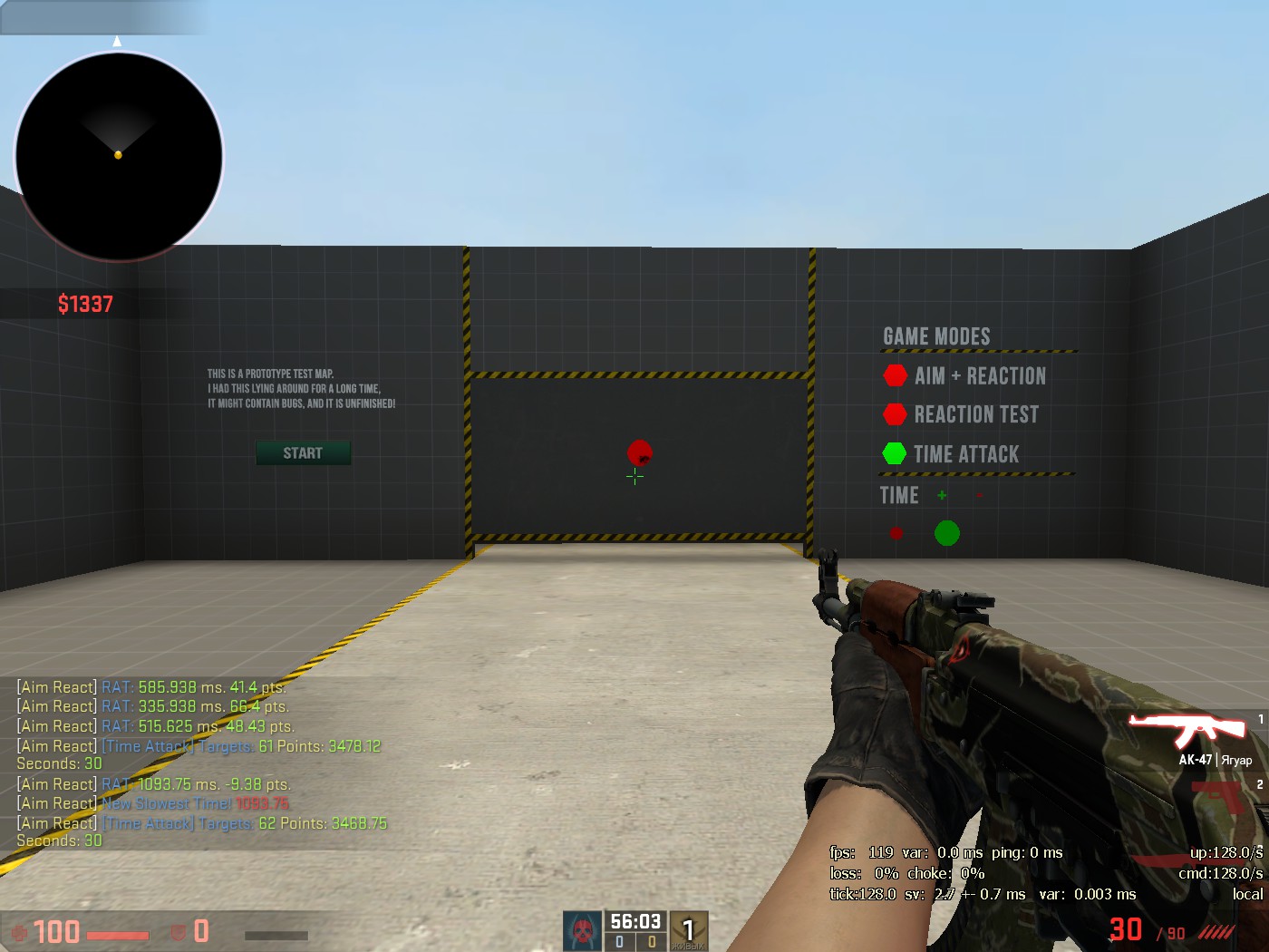 Карта с прицелами киберспортсменов в кс го