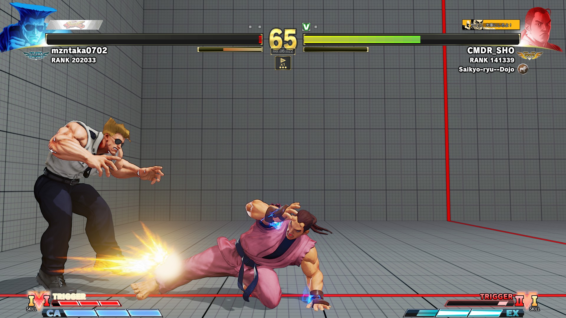 Steam Community Screenshot ガイル戦は我慢比べ ド先端中足払い とにかく大技を決めにくいので根気で勝負