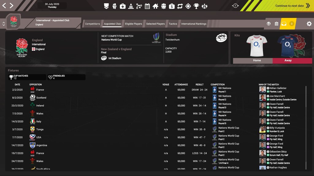 Rugby Union Team Manager 3 - Workshop Database Sharing And More - Steam News