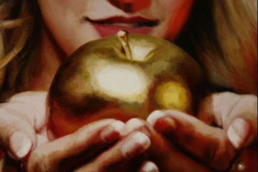 Кому подарили золотое яблоко. Золотое яблоко раздора. Девушка с яблоком живопись. Золотые яблоки живопись. Золотое яблоко арт.