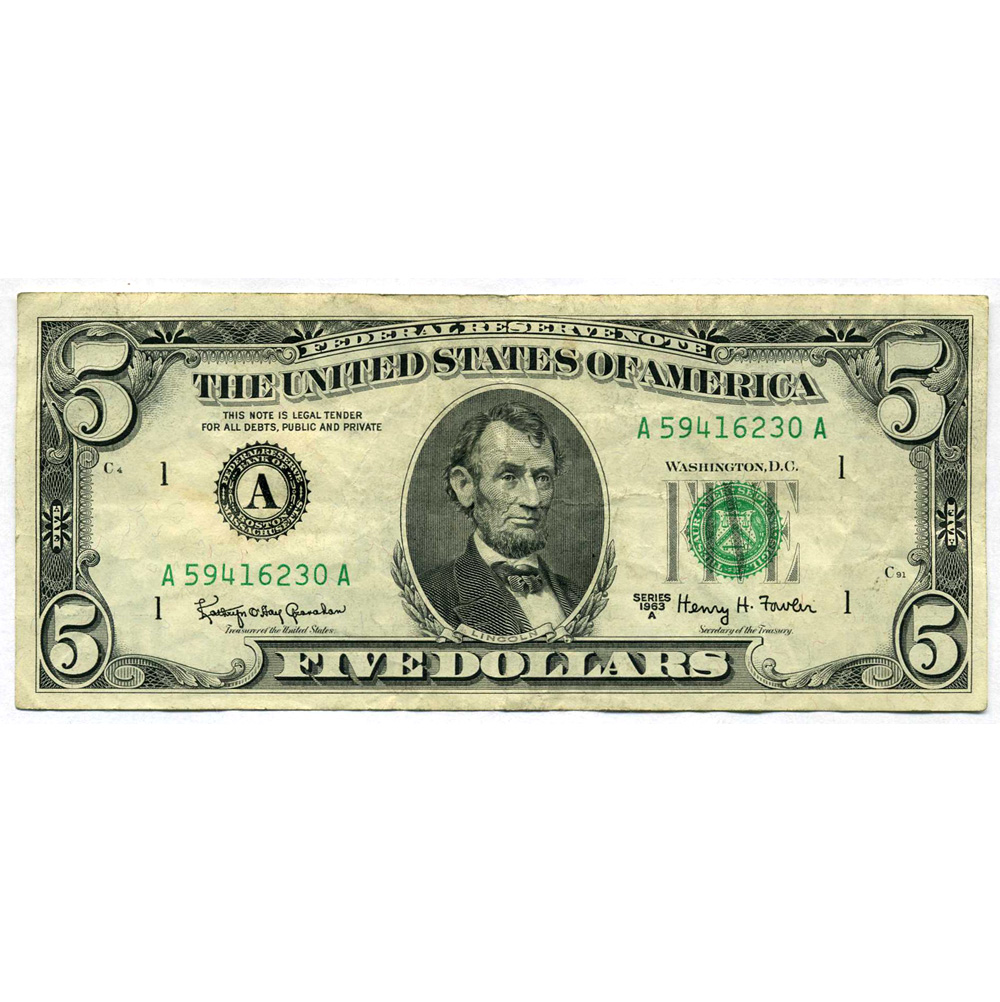 Как выглядит пять долларов сша