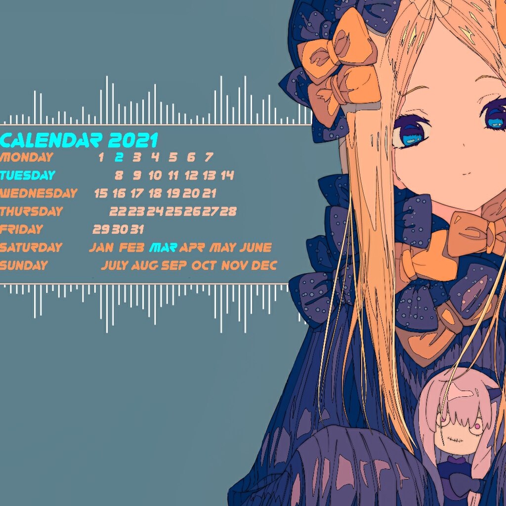 Abigail Williams - FGO - Fate Grand Order - 4K (Calendar, Clock, Audio Visualizer)