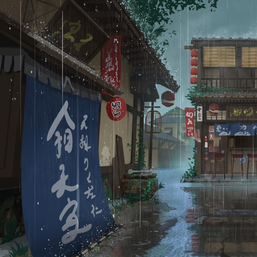 Rainy Anime Street