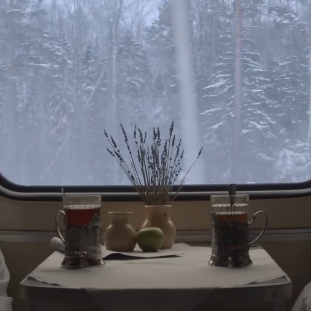 TRAIN RIDE IN WINTER (4К) Day