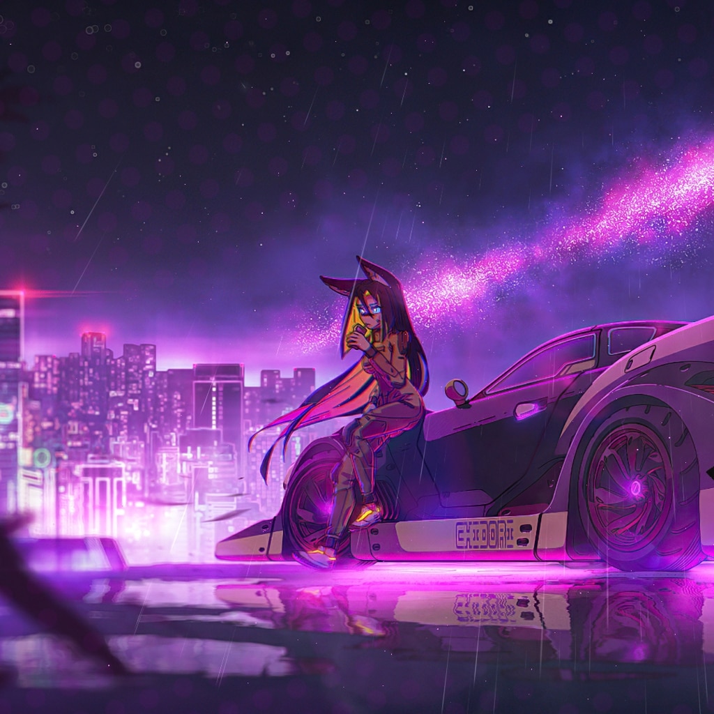 Cyberpunk anime dog girl (Visualizer)