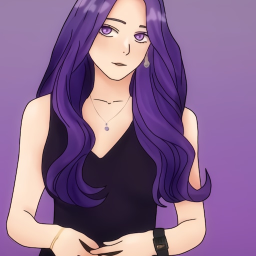 Steam Workshop::Beautiful Girl Purple Hair.