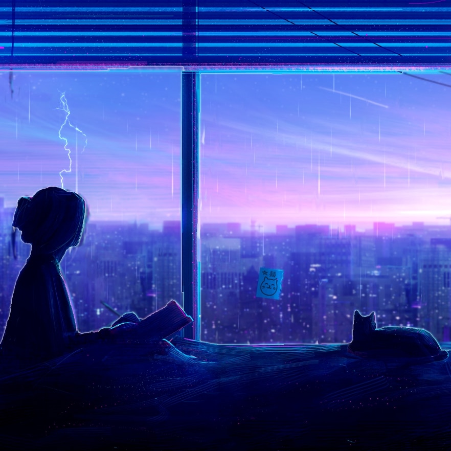 Girl and Cat