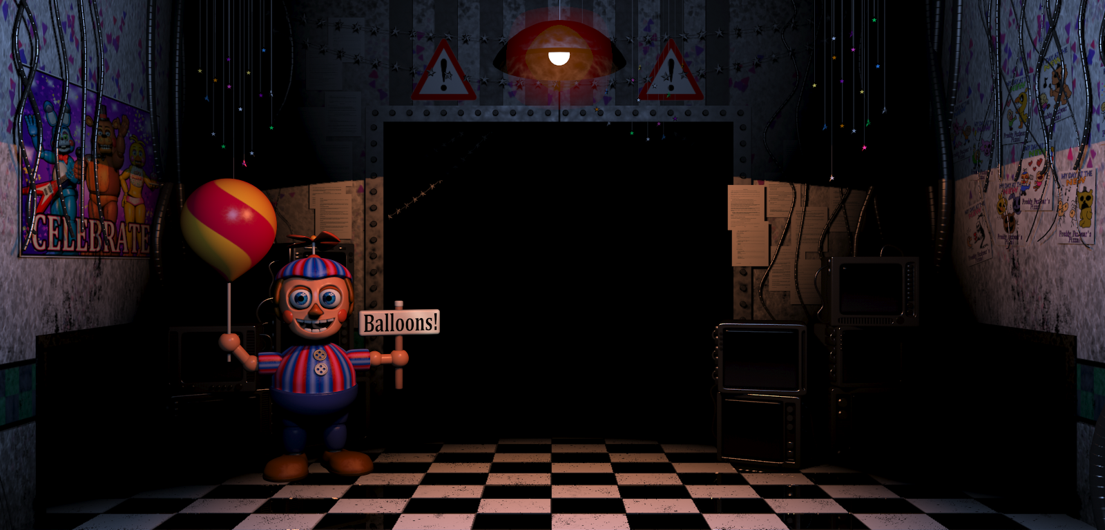 Five Nights at Freddy's 2 NIGHT 2 Balloon Boy Vent BB Foxy Flash Horror  BLIND Gameplay PART 2 