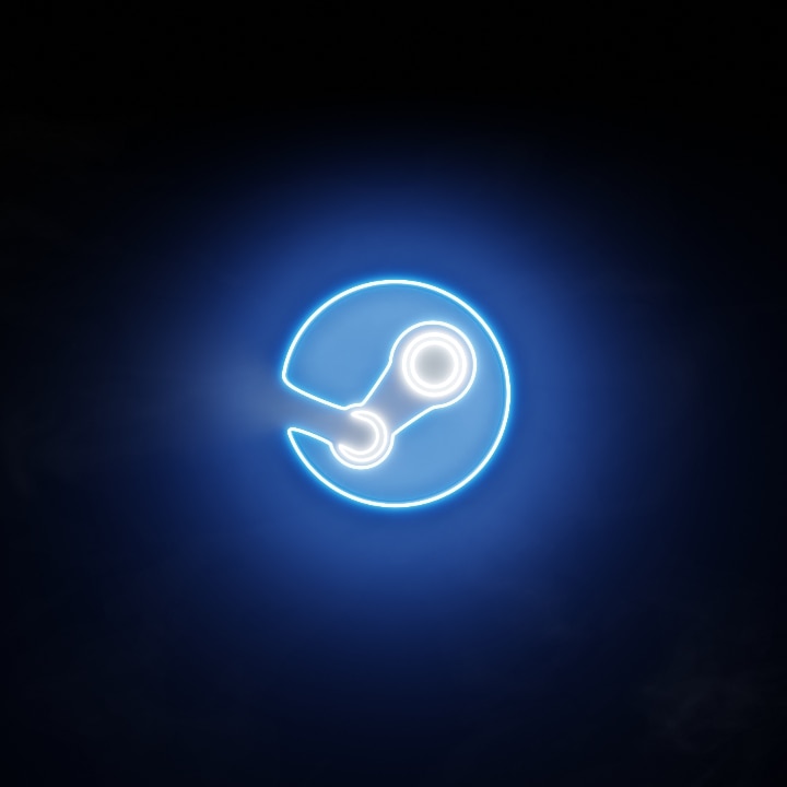 Neon Steam Logo [4K] | Wallpapers HDV