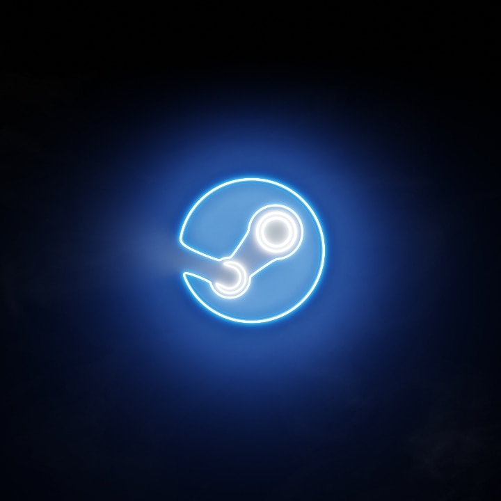 Neon Steam Logo [4K]