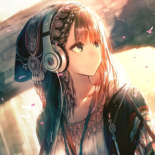 Anime girl on sale with headphones