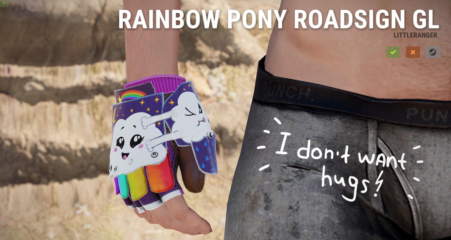 Rainbow Pony Roadsign Gloves thumbnail 2