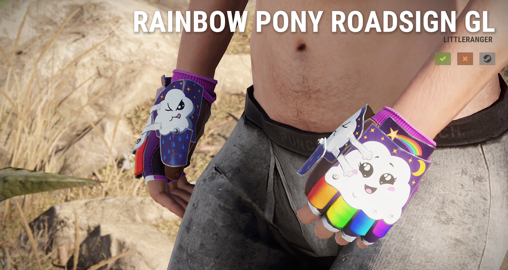 Rainbow Pony Roadsign Gloves thumbnail 3