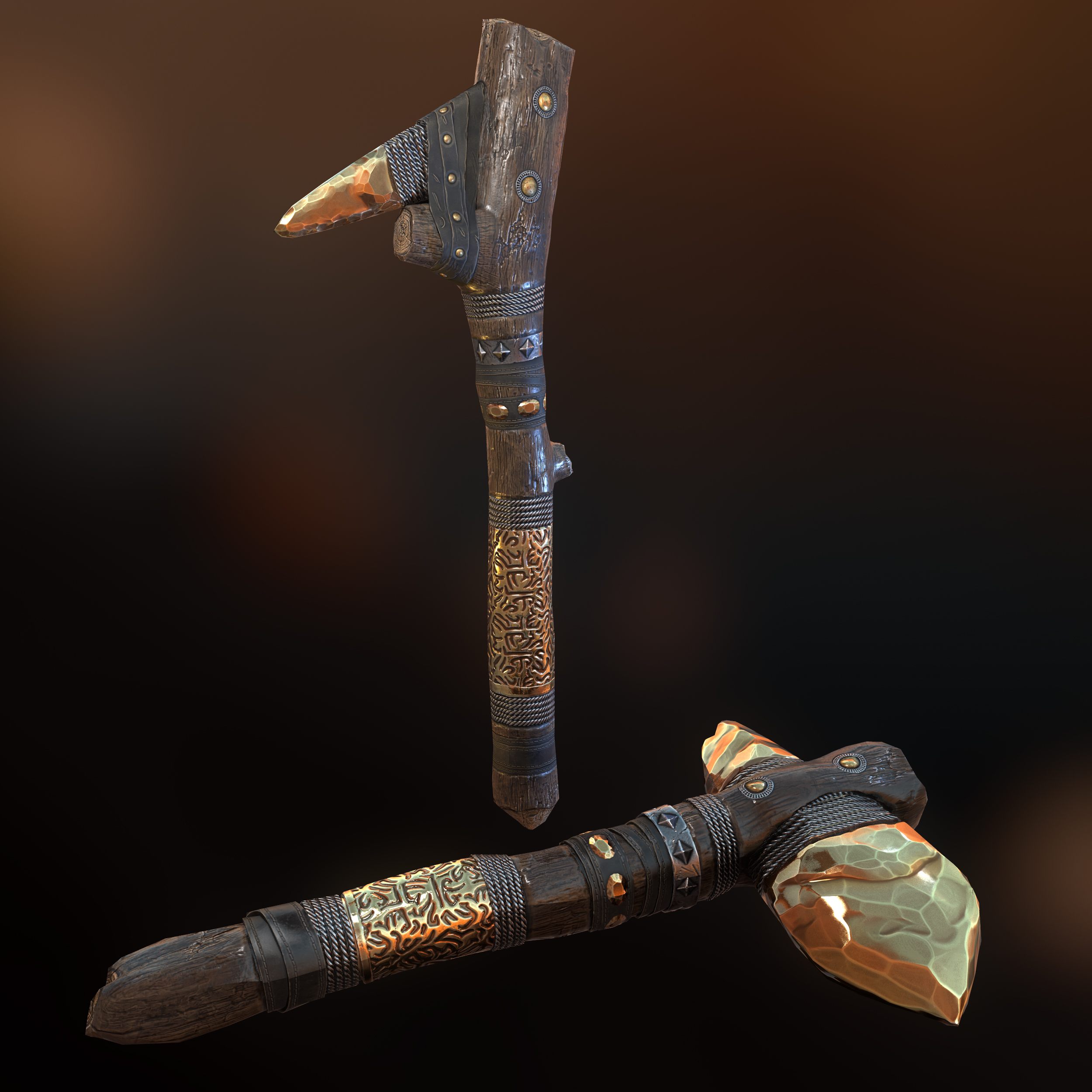 Gold Ore Stone Pickaxe thumbnail 2