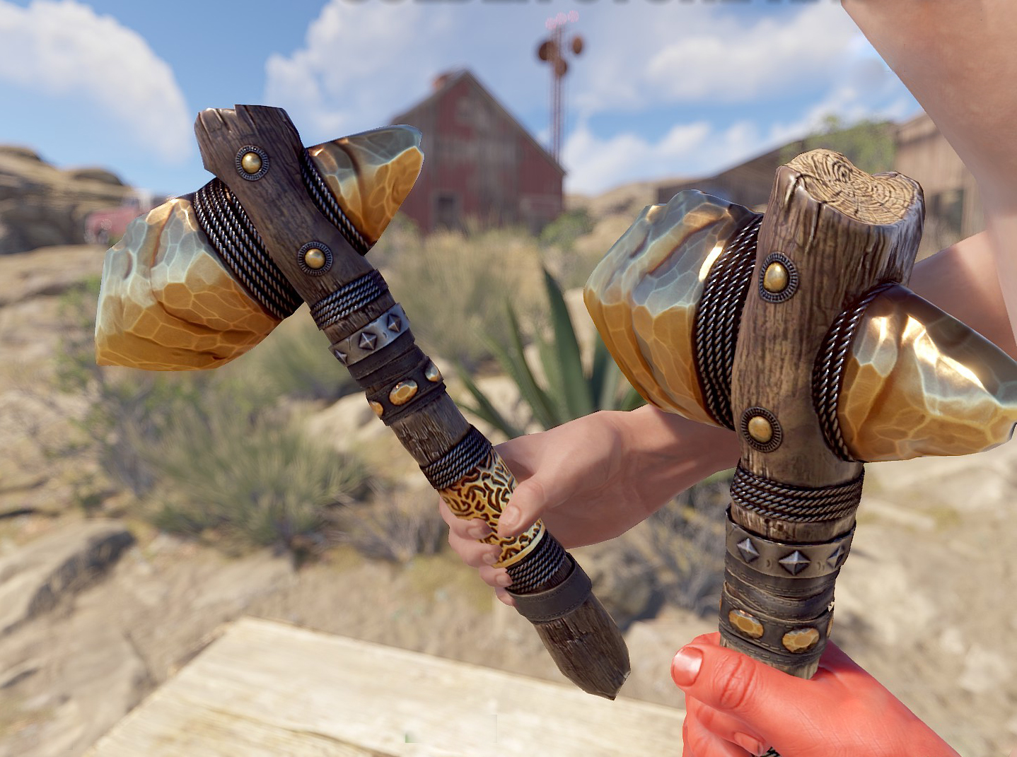 Gold Ore Stone Hatchet thumbnail 5
