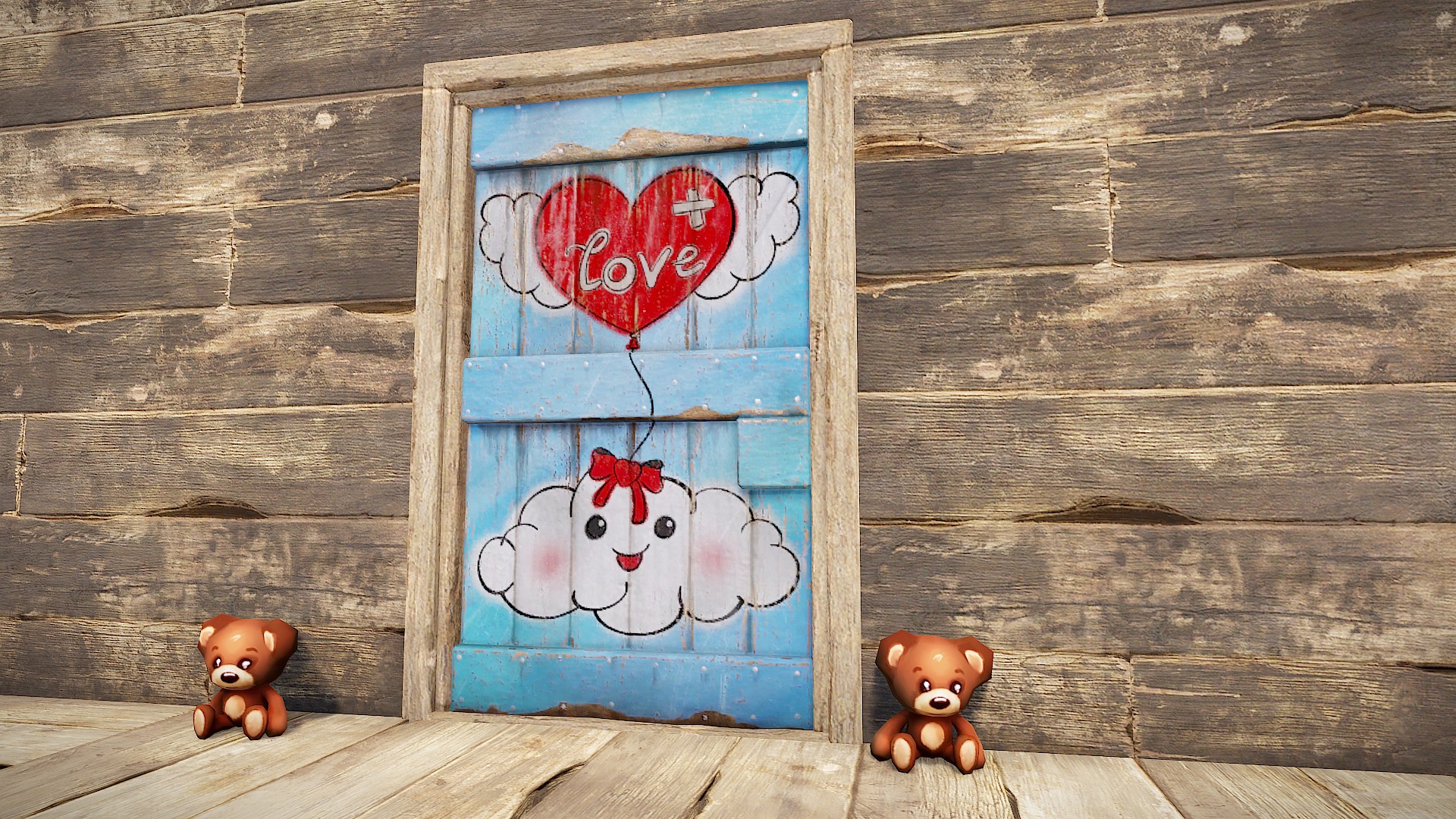 Teddy Love Wooden Door thumbnail 7