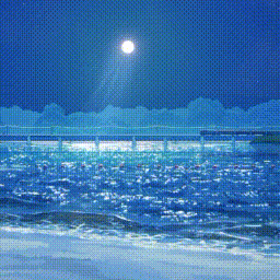 Night Beach (Everlasting Summer / Бесконечное Лето) [Animated, Full HD]