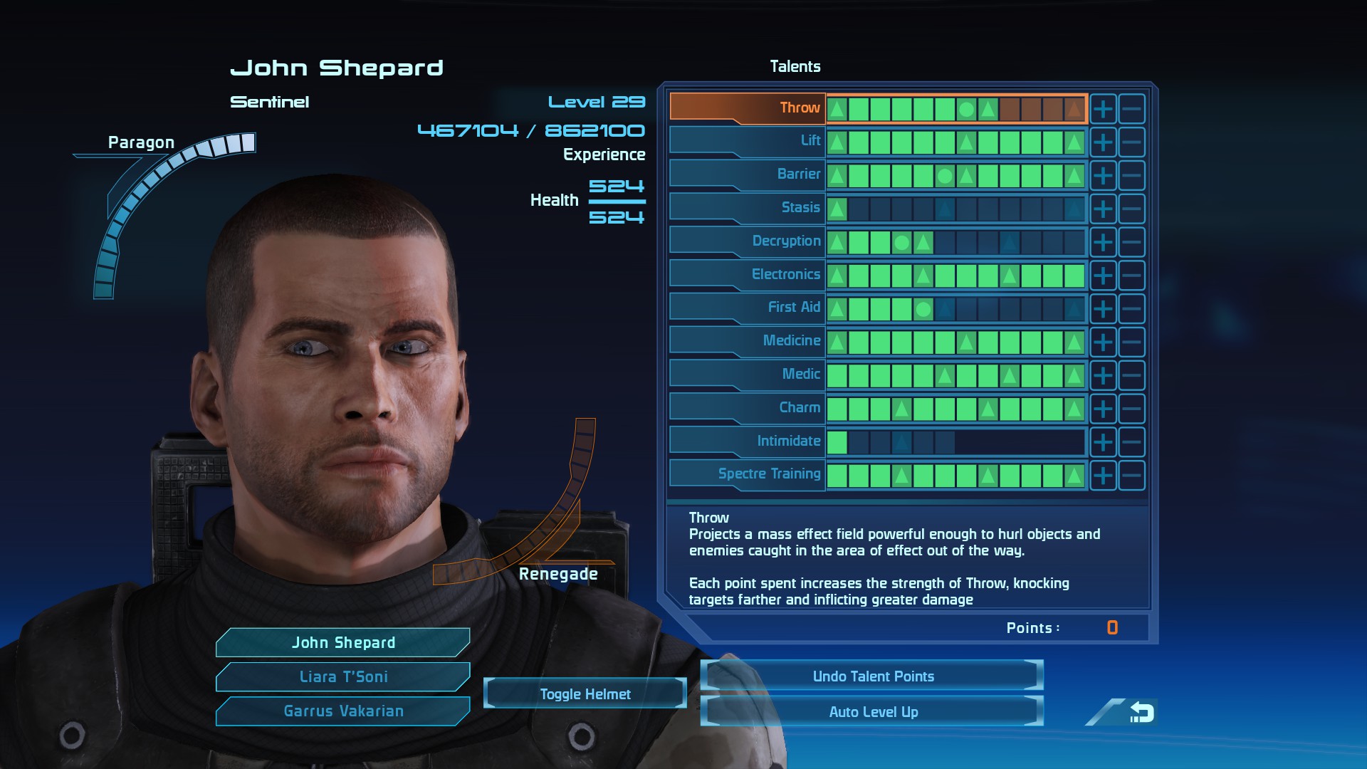 Sentinel Class Guide - Mass Effect 1 Legendary Edition Insanity Guide image 1