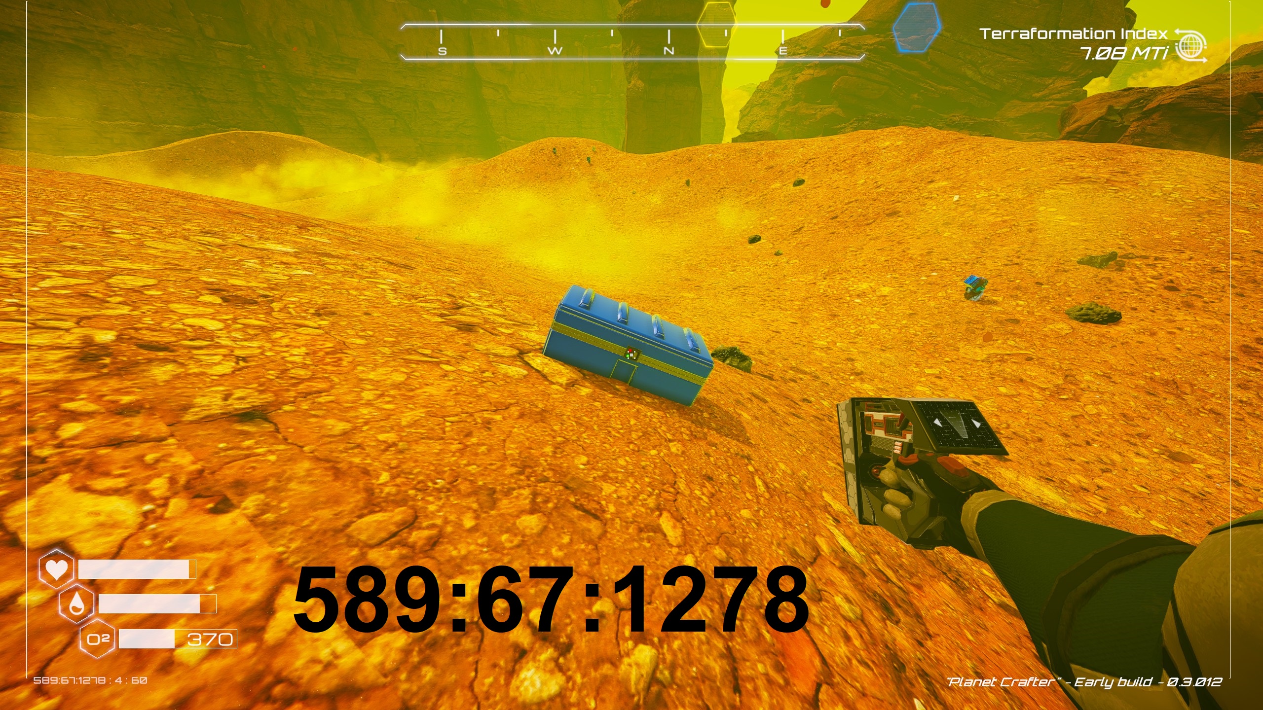 How to find all gold and blue chests in The Planet Crafter. Map of
