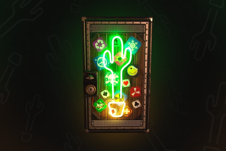 Neon Cactus Metal Door - image 1