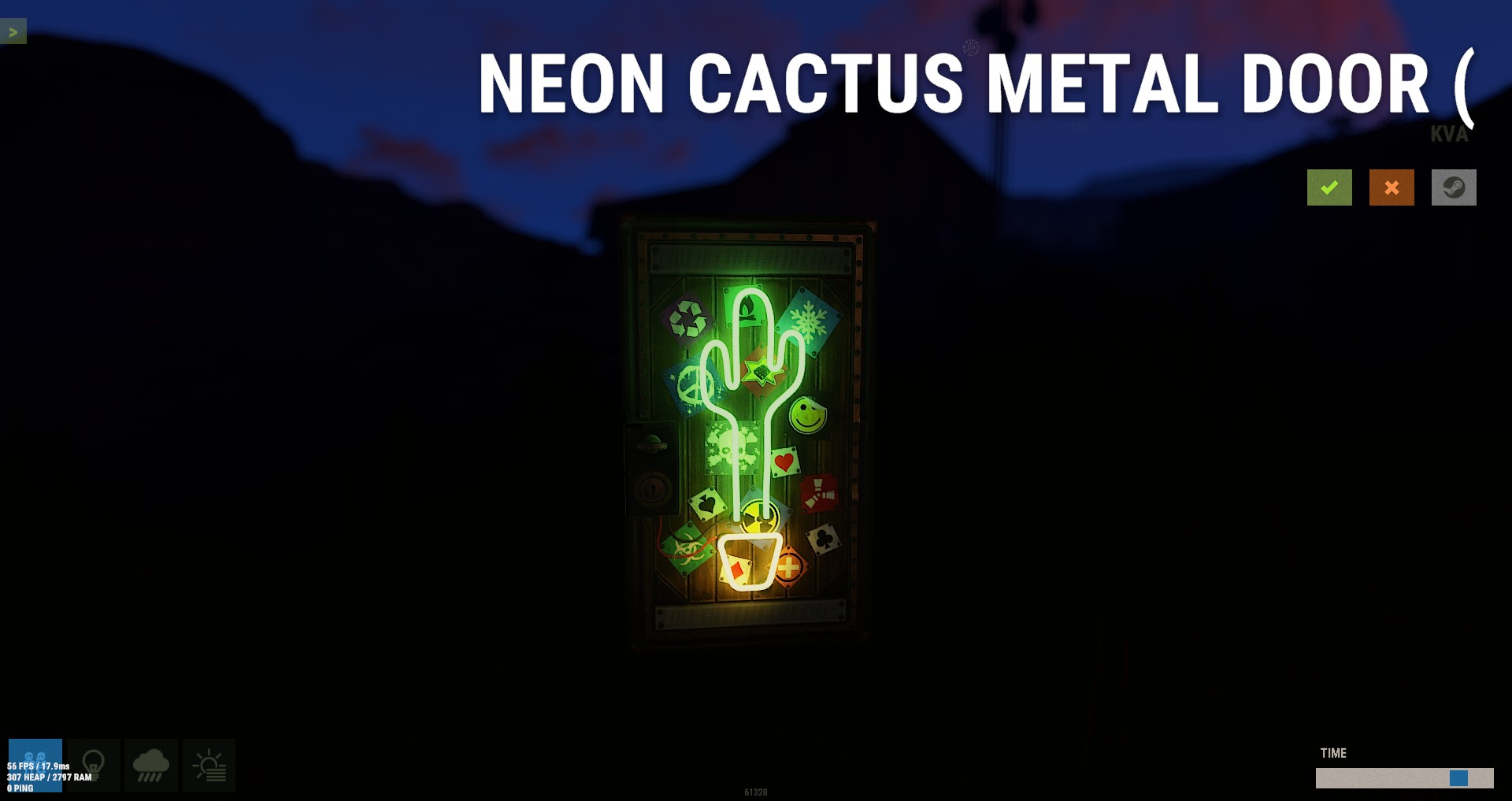 Neon Cactus Metal Door thumbnail 6