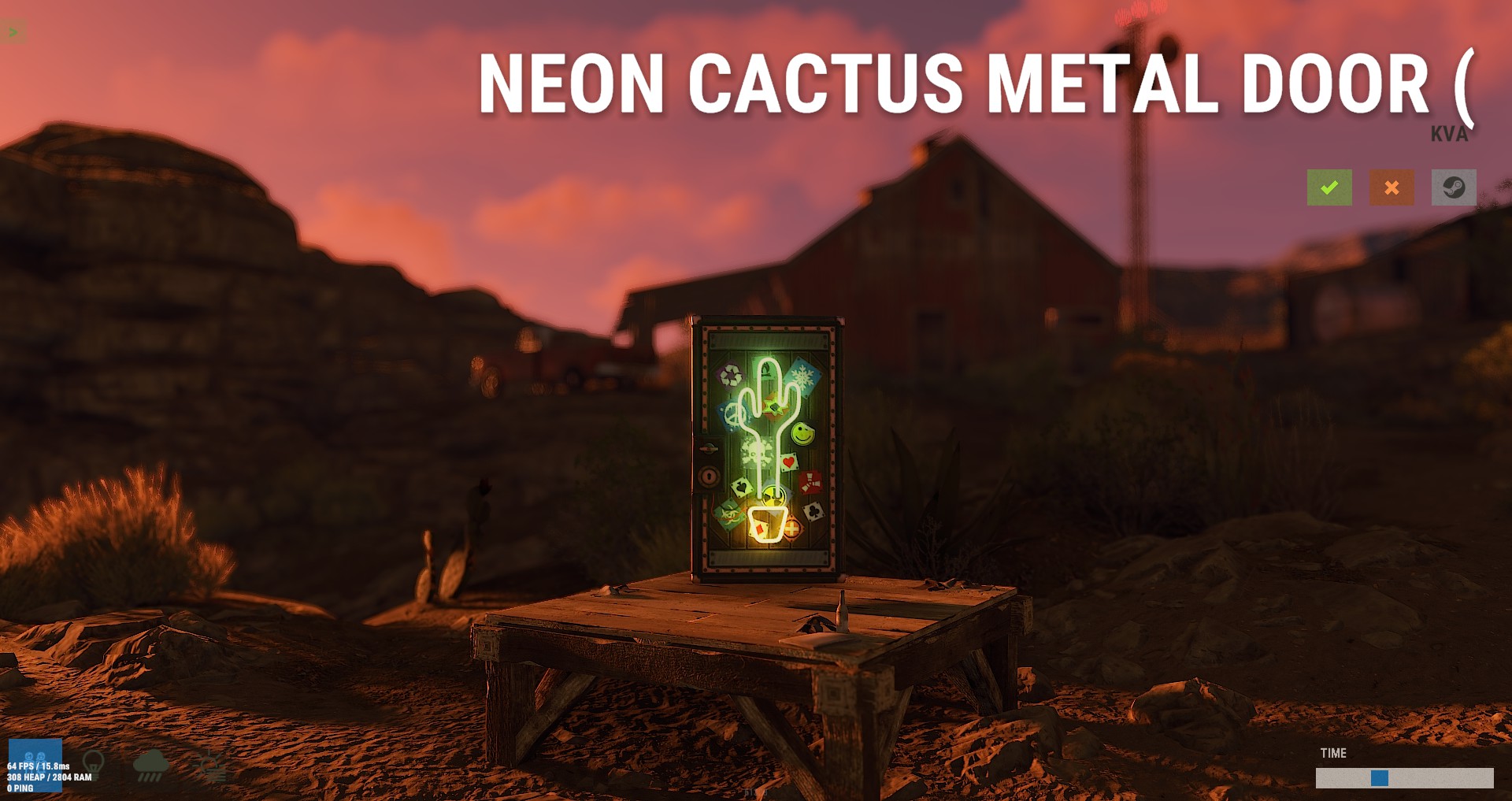 Neon Cactus Metal Door thumbnail 5