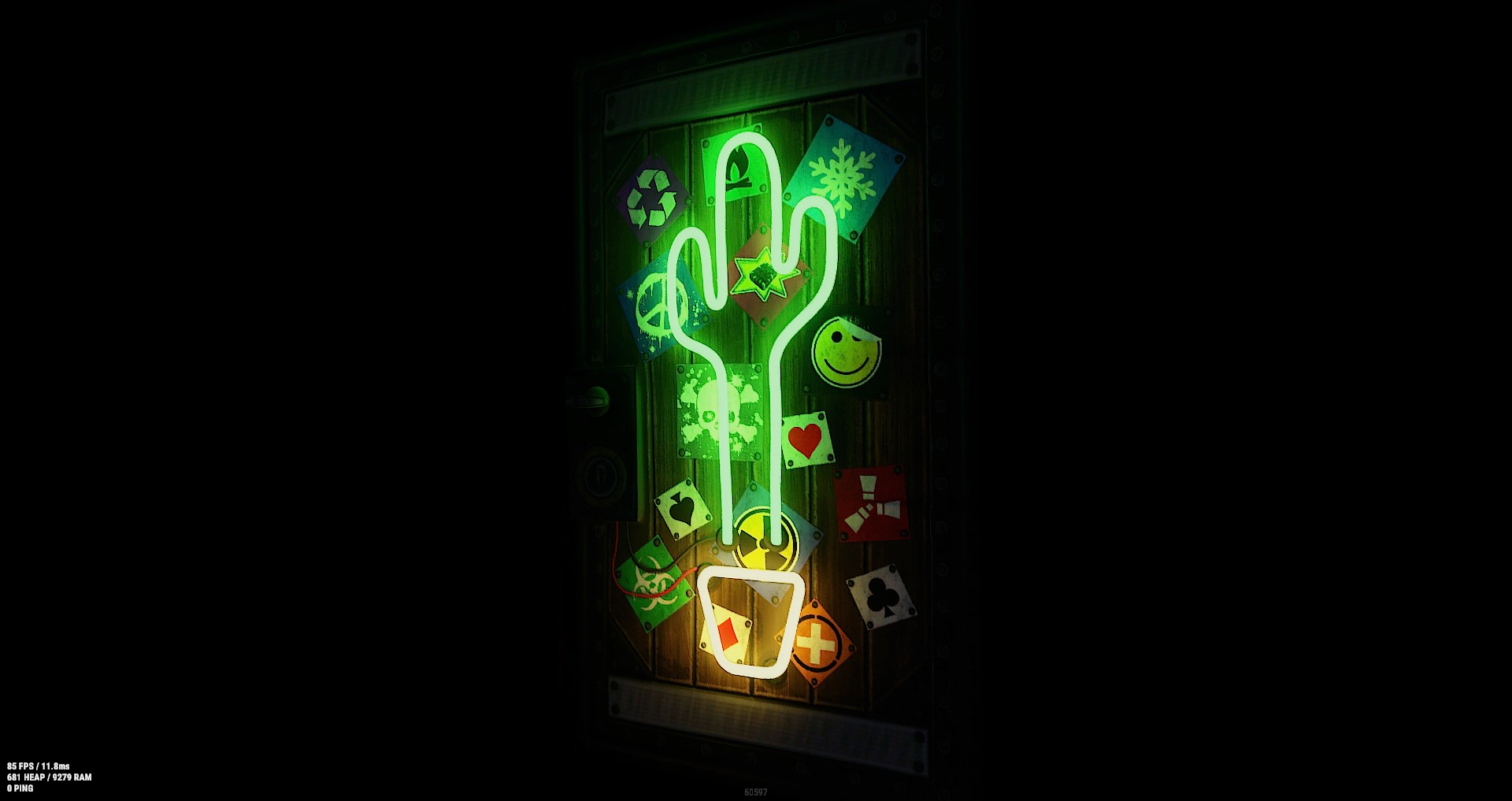Neon Cactus Metal Door thumbnail 3