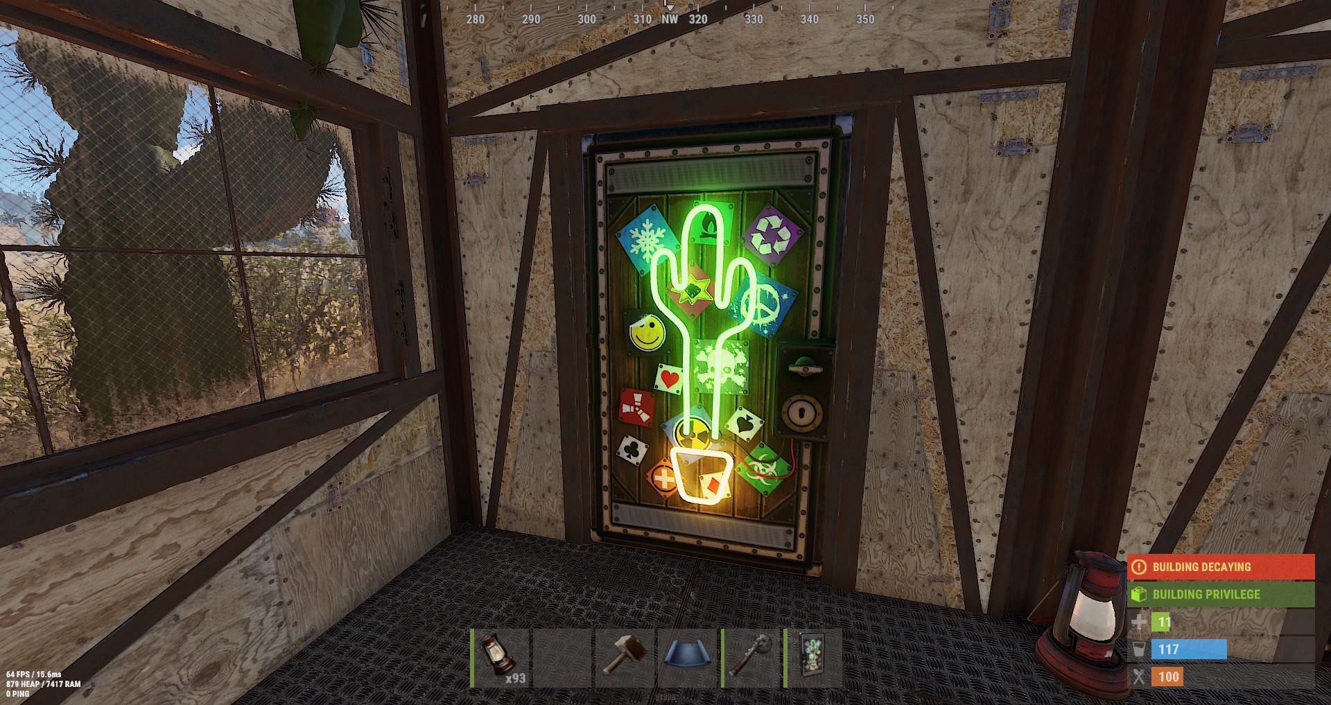 Neon Cactus Metal Door thumbnail 2