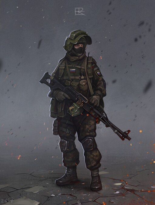 Современный русский солдат арт