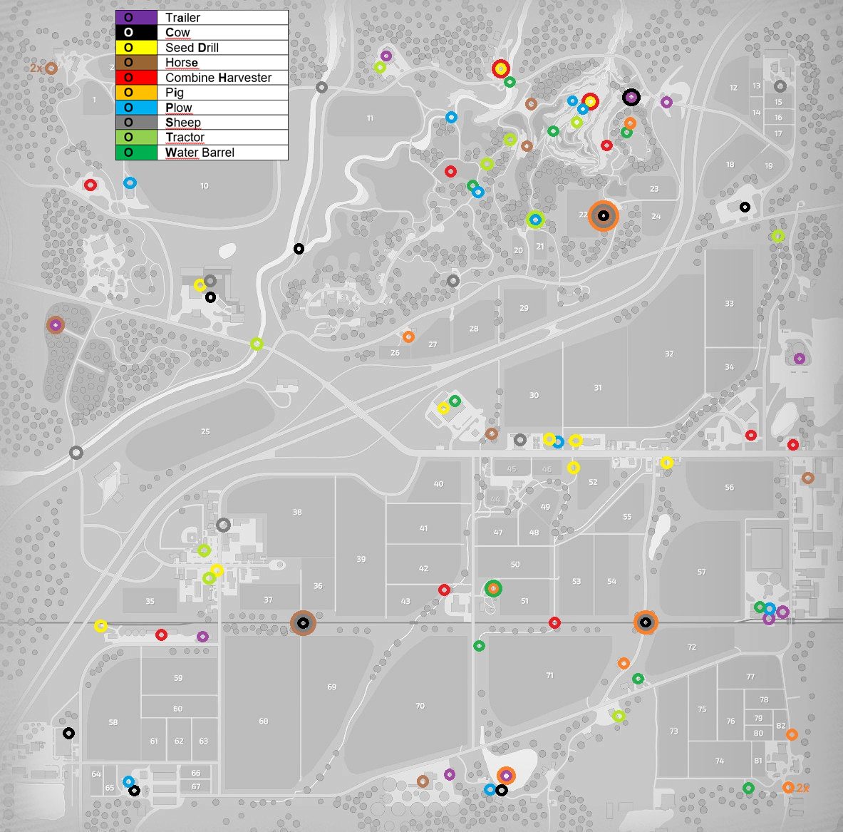 Locations of all 100 toys in Elmcreek image 1