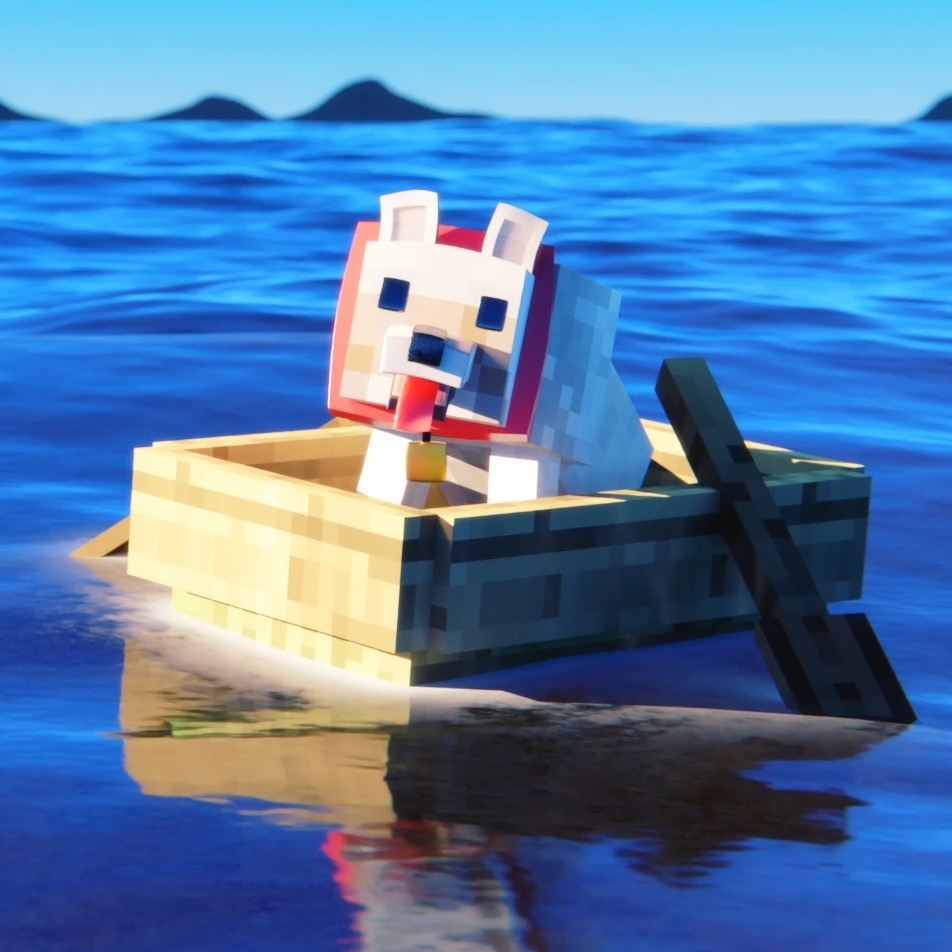 Minecraft Dog in the ocean 4k