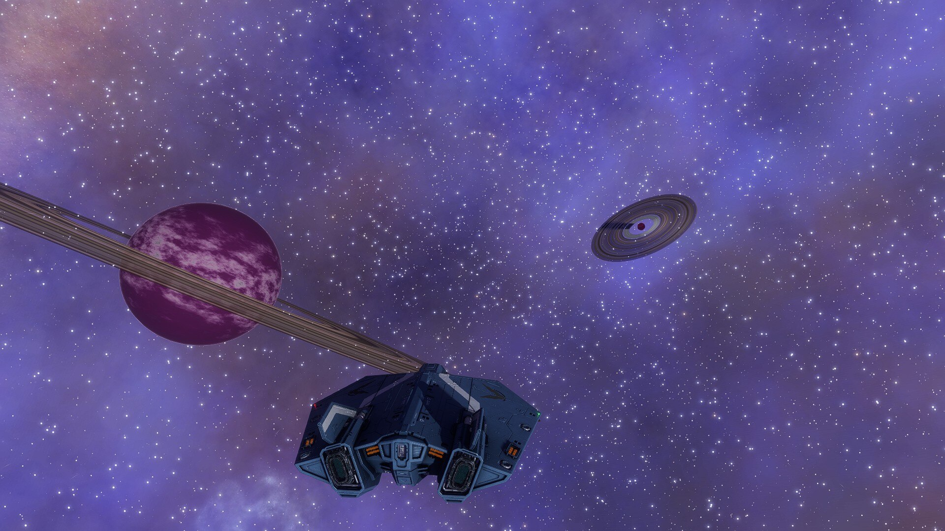 Purple Gas Giant with a Brown Dwarf in Lyaisua QS-U e2-7590 Nebula