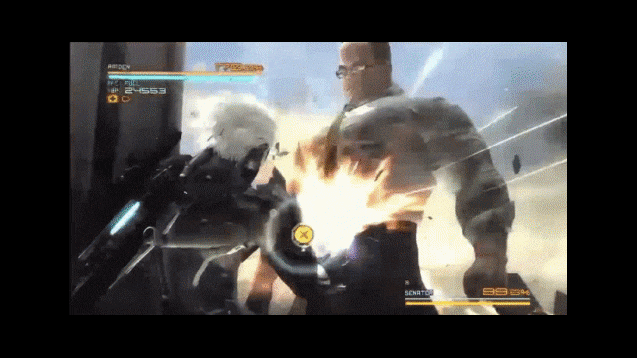 Raiden Punching Armstrong GIF, Raiden Punching Armstrong / Standing Here I  Realize