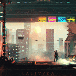 Cyberpunk city Steam Background Animated Gif & video Download link