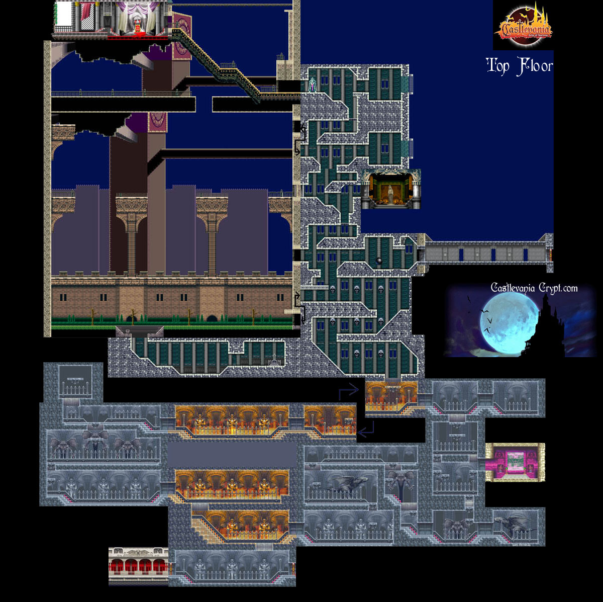 Castlevania dawn of sorrow castle map