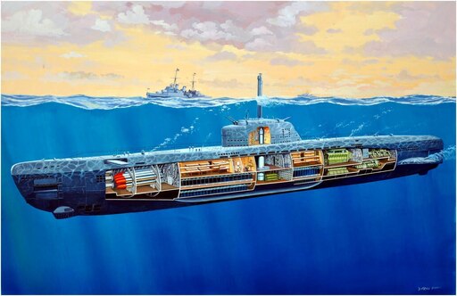 Большая торпеда. U-Boot Typ IX C/40. Подводная лодка u-Boot Typ XXI. Revell 05078.