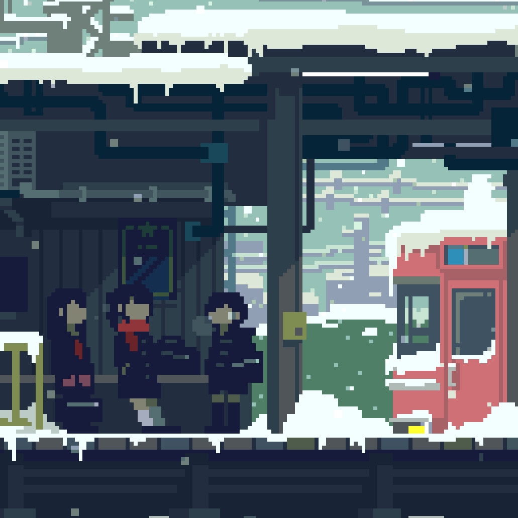 [GIF]Japanese station in winter