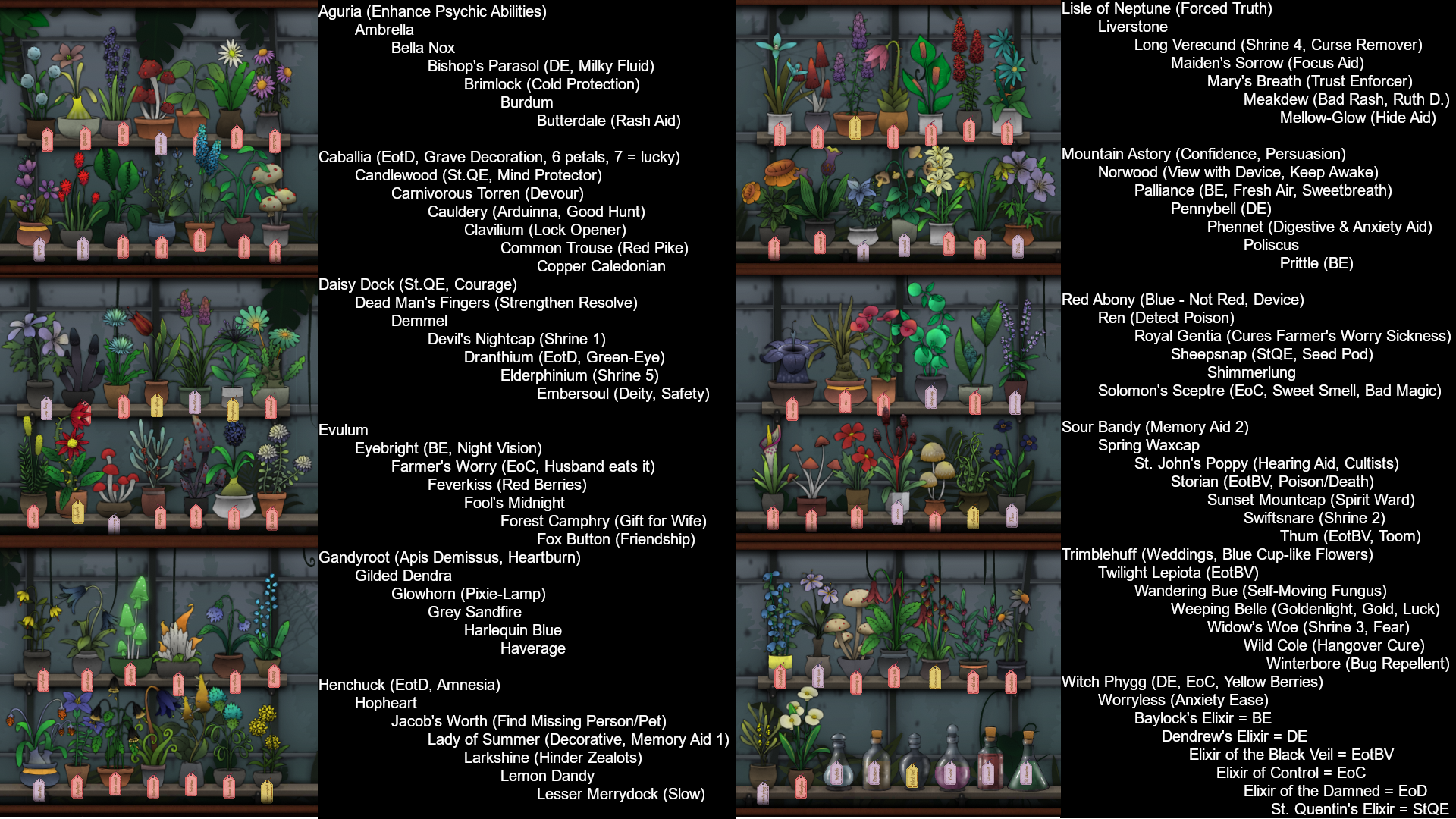 Single Image Guide to all Plants and Elixirs image 1
