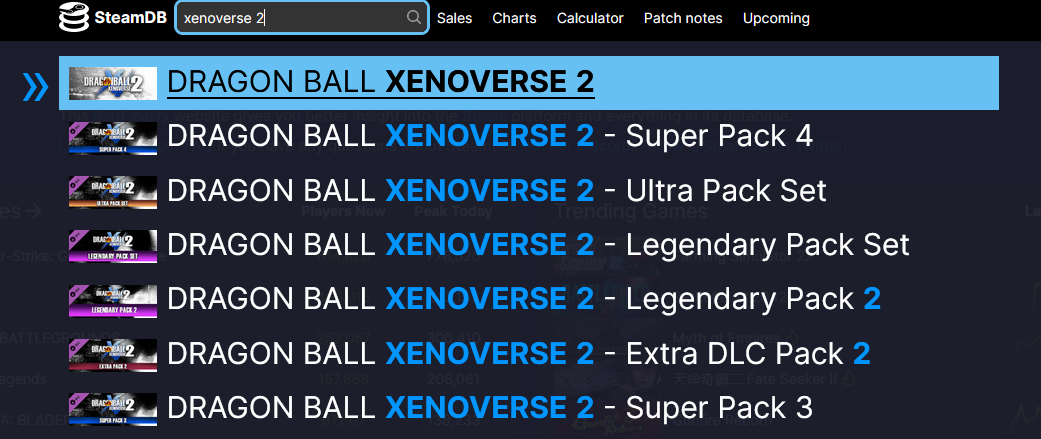 DRAGON BALL XENOVERSE 2 DLCs · SteamDB